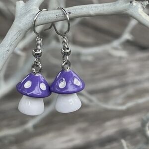 NWT Mushroom Earrings (Purple)